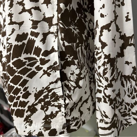 Chico’s brown and white zip up lightweight jacket with pockets size 3 - Picture 3 of 8